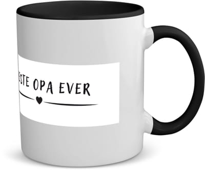 Akyol - beste opa ever koffiemok - theemok - zwart - Opa - grandpa - leuk cadeau voor je opa - 350 ML inhoud
