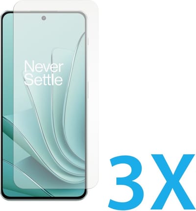Glasplaatje Geschikt voor: Oneplus Nord 3 - 3x Screenprotector - screen protector - glas - bescherm - beschermglas