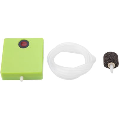 Pompe à air portable pour aquarium, alimentée par batterie, aérateur d'oxygène avec pierre à air beige