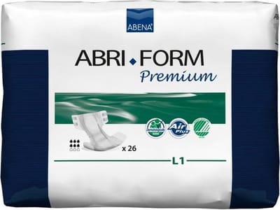 ABENA Incontinentie Slip Premium L1 - Eendelig Verband ter Bescherming van Zwaar Urineverlies en (Dunne) Ontlasting - Perfecte Aansluiting door Flexibele Sluitstrips - 26 Stuks
