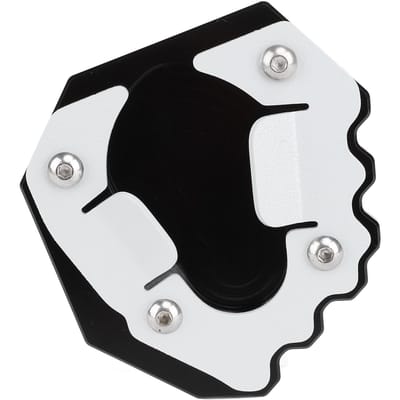 Motorfiets Voet Zijstandaard Verlenging Ondersteuning Pad Plaat Kickstandaard Extender Hoge Stabiliteit Aluminium white