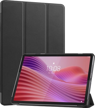 Hoes - Geschikt voor Lenovo Tab 10.1 inch - Dun & Stevig - Trifold Bookcase - Hard Cover - Hardcover Book Case - Tablet Hoesje - Zwart