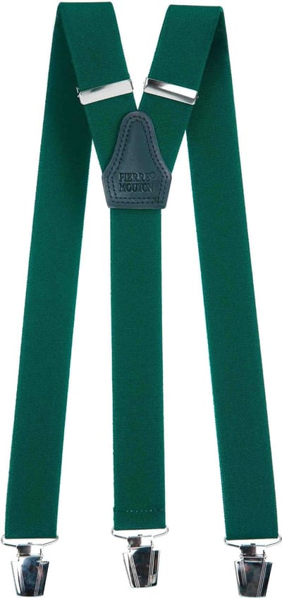 Pierre Mouton Sterke Bretel - Bretels - Volwassenen - Heren - Flessengroen - 120cm - 3 brede clips - M - L