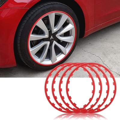 Universele Velgbeschermer voor Auto - Set van 4, 16/17/18/19/20 inch, Anti-Scratch en Anti-Botsing, Rood