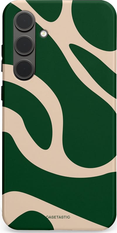 Casetastic hoesje geschikt voor Samsung Galaxy S24 Plus - Dubbellaagse bescherming - Groen Bos en Zand Duinen - Fashion Case - Donkergroen Zand