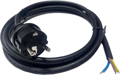 2m Stroomkabel H07RN-F 3x1,5mm Rubberen Aansluitkabel met Schuko Aansluiting voor Micro-omvormers