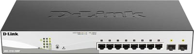 Netwerk Switch - Gigabit Switch Managed Switch - Bedrijfsnetwerk Uitbreiden - PoE+ Ondersteuning - 10 Poorten - Zwart
