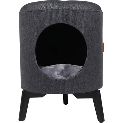 Duvoplus - Dierenkussen - Kat - Kattenhuis Schoen John 54x32x29cm Grijs/wit - 1st