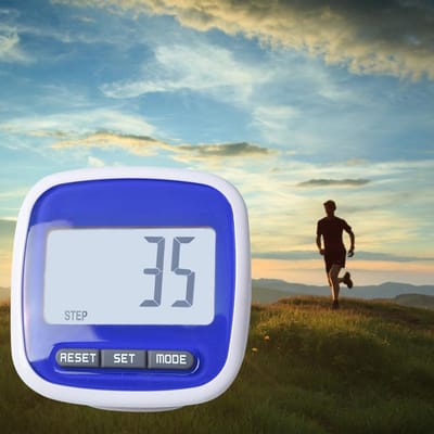 Eenvoudige stappenteller LCD-scherm 3D-wandelstappenteller Stappenteller voor hardlopen en wandelen blauw