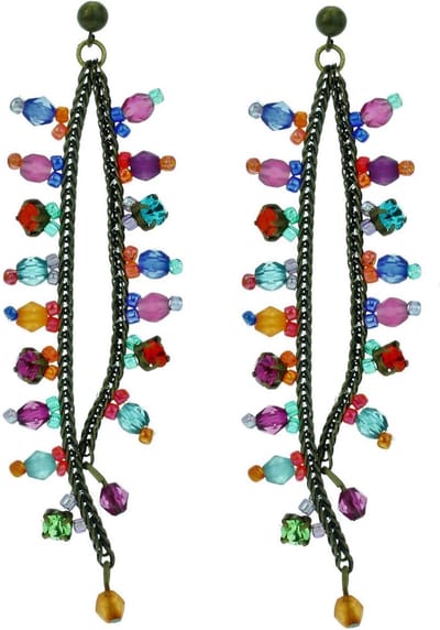 Behave - Oorhangers met gekleurde kralen - bohemian festivalstijl