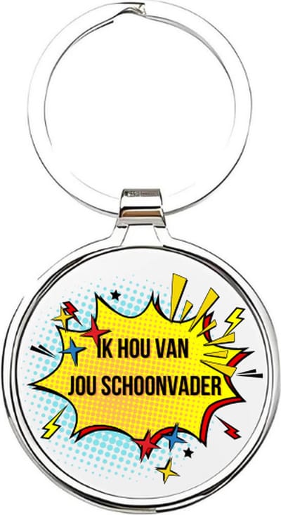 Akyol - ik hou van jou schoonvader Sleutelhanger - Schoonvader - de leukste schoonvader - schoonvader sleutelhanger - papa sleutelhanger - sleutelhanger papa - familie sleutelhanger - vaderdag cadeautje - papa cadeau - dad - stiefvader - 4 x 7,5 CM