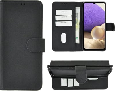 Hoesje Geschikt voor Samsung Galaxy A22 5G - 5G - Bookcase - Pu Leder Wallet Book Case Zwart Cover