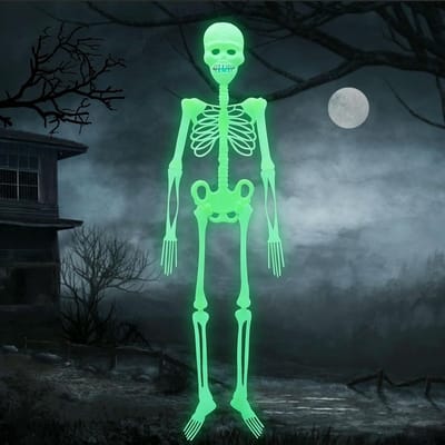 Halloween Decoratie: Luminous Skull 3D Skelet voor Creepy Thema Feest en Spookhuis Versiering (32cm)