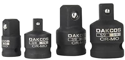 Impact Socket Adapter Set 4 Stuks - 1/4" naar 3/8", 3/8" naar 1/4", 3/8" naar 1/2", 1/2" naar 3/8"