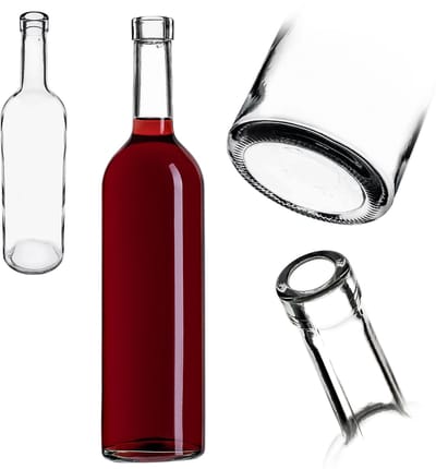 KADAX Wijnfles Bordeaux Likeuren 0,75 L 750ml Wijnciderflessen Wit