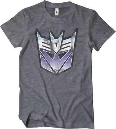 Transformers Distressed Decepticon Shield T-Shirt Dark/Heather-L