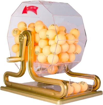Bingospel Set - Loterij Machine - Familie Spel - Acryl Kooi - 100 Ballen - Geel