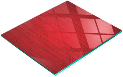 Decoratieve glazen snij- en serveerplank, rood, 60x52 cm