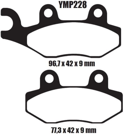 Motor remblokken voorzijde AEON Elite / MY / OZ / Urban 2011 - 2013 125 / 150 / 200i / 350i YMP228 remblok rem voor