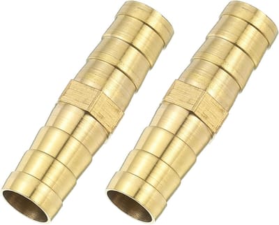 Hose Connector 10 mm, Messing Dubbele Nippel Koppeling, 2 Stuks, Tuinslang Aansluitingen voor Gas- en Luchtleidingen