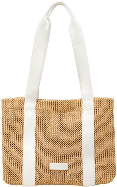 Marc O'Polo Schoudertas Runja Shopper White Cotton Lichtbruin