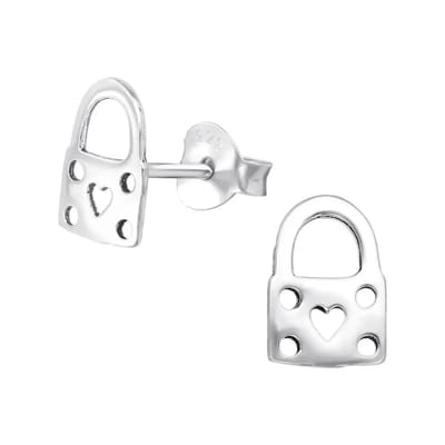 Aramat Jewels | Oorbellen | Hartvormige Zilveren Oorbellen | Slotje-8x6mm | |6mm | Zilver | | Verkleurd niet
