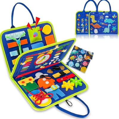 Montessori Speelbord Dinosaurus-Thema 18-in-1 Activiteiten Educatief Voor Jongens Model Rugzak