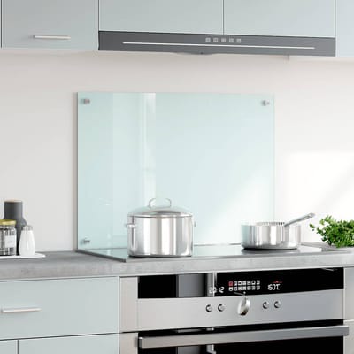 vidaXL - Spatscherm - keuken - 70x50 - cm - gehard - glas - melkwit