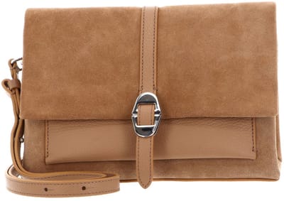 COCCINELLE Leren Schoudertas Dorian Suede Handbag Skin / Skin Lichtbruin