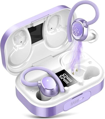 SoNis Draadloze Sport Oordopjes - 120 uur Speeltijd - Ruisonderdrukking - Waterbestendigheid - 5.3 Bluetooth Oordopjes - Sport Oortjes - Oortjes Draadloos – Paars