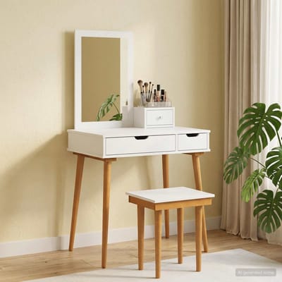 vidaXL - Kaptafelset - FAUSKE - 4 - st - Wit - 76 - x - 50 - x - 143 - cm
