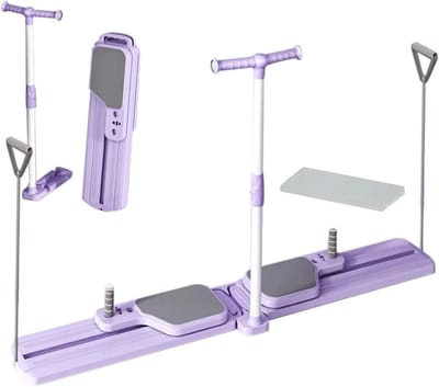 Skitrainer Oefenapparaat - Thuis Skitrainer - Cardio Lichaamsvorming - Impactbestendig PP Materiaal - 150 x 15 cm - Leuningstijl