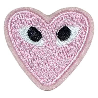 Hartje Met Oogjes Strijk Embleem Patch Licht Roze 4.2 cm / 3.8 cm / Licht Roze
