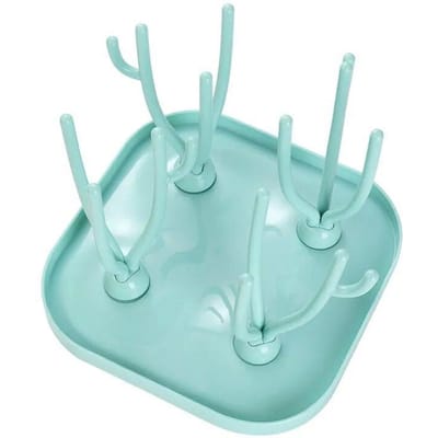 Nieuw Flessendroogrek Babyflessenafvoer Droogrekken Blauw Roze Babyflessen Schoonmaken Droger Afdruiprek Opslag Droogrek