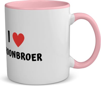Akyol - i love schoonbroer koffiemok - theemok - roze - Broer - de liefste schoonbroer - verjaardag - cadeautje voor broer - broer artikelen - kado - geschenk - 350 ML inhoud