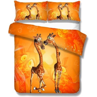 Giraffe Koppels Geliefden Daten Dekbedovertreksets - Giraffen Ballon bij Zonsondergang Beddengoedset met Ritssluiting voor Kinderen en Volwassenen 140x200cm