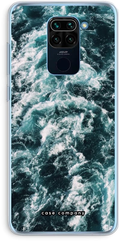 Case Company® - Hoesje geschikt voor Xiaomi Redmi Note 9 hoesje - Zee golf - Soft Cover Telefoonhoesje - Bescherming aan alle Kanten en Schermrand