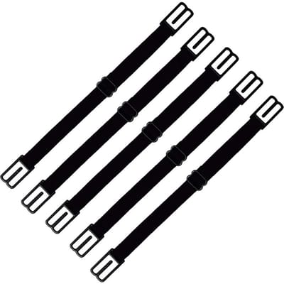 Beugelband Anti-slip Gesp Dames Verstelbare Houder Onzichtbare Schouderbanden Riem Spelden Anti-slip Lingerie Ondergoed Schouderclips 5pcs zwart