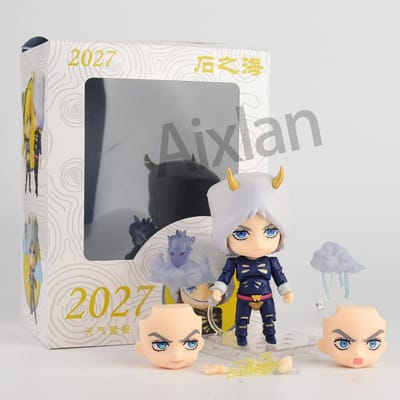 Hoge Kwaliteit Aixlan#2027 JoJo's Bizarre Adventure Figuur Weather Report Leuke Editie 10cm JOJO PVC Actiefiguur Anime Verzamelfiguur gray