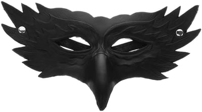Dailygoods - Eagle halfmasker - PU masker - Lichtgewicht en comfortabel - Zwart - Carnaval en cosplay - Gemaskerd bal - Uniseks volwassene