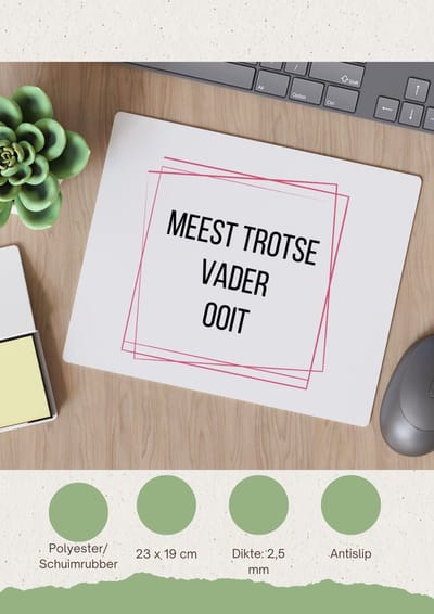 Akyol - meest trotse vader ooit Muismat - Papa - trotse vader - vader cadeautjes - vaderdag - verjaardagscadeau - verjaardag - cadeau - geschenk - kado - gift - vader artikelen - 23 bij 19 cm