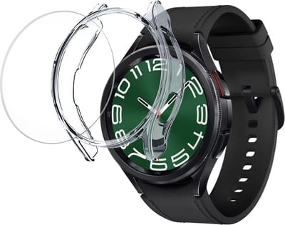Hoesje voor Samsung Galaxy Watch 6 Classic (47mm) - Harde beschermhoes transparant scherm gehard glas