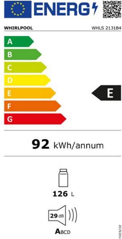 Inbouw Koelkast 88 cm Nis 126 Liter – Stil 29 dB, Automatisch Ontdooien, LED Verlichting & Glazen Planken – Compact Zonder Vriesvak – Wit – Laura