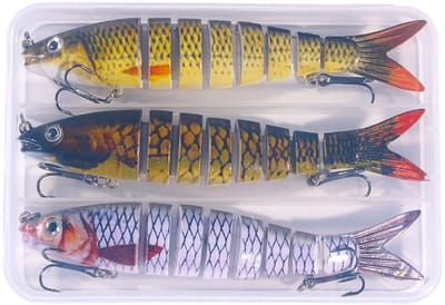 Vislokken - Cranklures - Segmentlures - All-Water Column Series (zwevend/langzaam zinkend/zinkend, drijvend/zinkend) - Realistische zoetwater- en zeewaterlokset