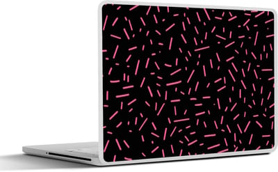 Laptop sticker - 10.1 inch - Gaming - Streepjes - Roze - Abstract - 25x18cm - Laptopstickers - Laptop skin - Cover