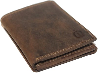 Oi Hunter bruine leren creditcardhouder dubbel / leren pasjesmapje dubbelzijdig / pasjeshouder voor veel pasjes / RFID SAFE / bruin leer / 226H