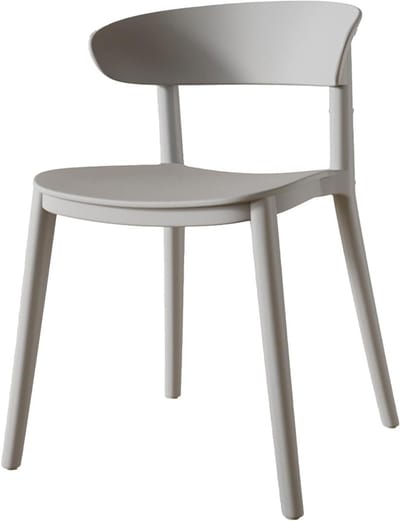 Terrasstoelen Set - Buitenstoelen Stapelbaar - Buiten Eten - Comfortabele Rugleuning - 47x46x69 cm - Lichtgrijs