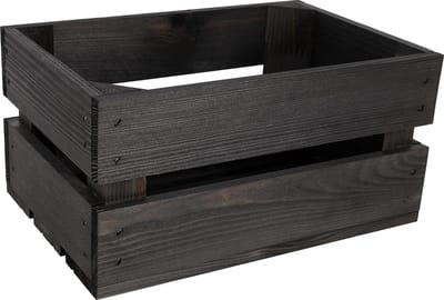 Creative Deco Decoratieve Natuurlijke Houten Doos Zwart | 30 x 20 x 15 cm | Houten Mand | Opbergcadeau Decoratie DIY Knutsels Documenten Objecten Speelgoed Gereedschap