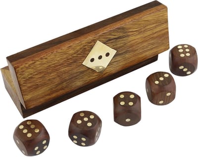 Houten Dobbelstenen Set - Gaming Kubus - Tafelspel - Handgemaakt Vakmanschap - 20 MM - Bruin