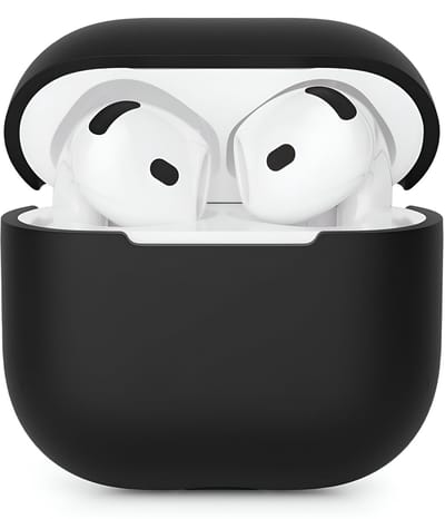 Studio Air Hoesje geschikt voor Airpods 4 - Zwart - Schokbestendige Siliconen Case